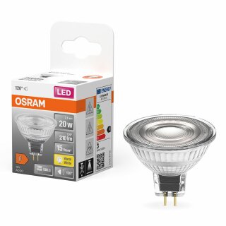 Osram LED Leuchtmittel Glas Reflektor Star MR16 2,6W = 20W GU5,3 12V 200lm warmweiß 2700K 120°