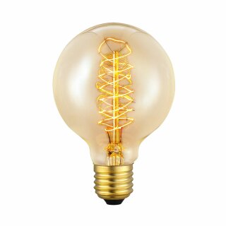 Eglo Rustika Glühlampe Glühbirne Deko Globe G80 60W E27 Gold 220lm extra warmweiß 2000K