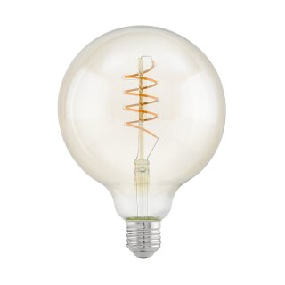 Eglo LED Spiral Filament Leuchtmittel Globe G125 4W = 25W E27 klar 260lm extra warmweiß 2200K