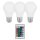 3 x Eglo LED Leuchtmittel Birne A60 7,5W = 40W E27 matt 470lm RGBW 3000K Dimmbar mit Fernbedienung