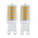 2 x Eglo LED Leuchtmittel Stiftsockel 3W = 30W G9 klar...