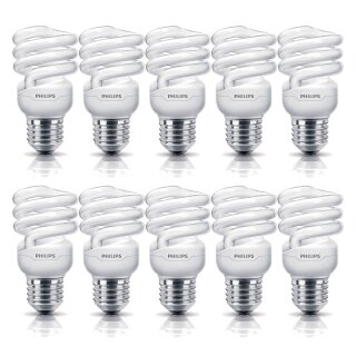 10 x Philips Tornado Spirale Energiesparlampe 12W = 60W E27 Warmweiß 2700K