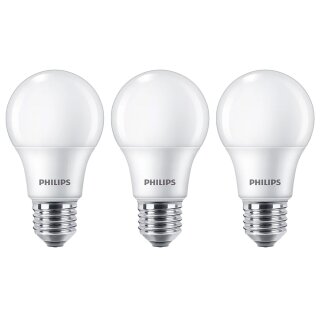 3 x Philips LED Leuchtmittel Birne A60 8W = 60W E27 matt 806lm warmweiß 2700K