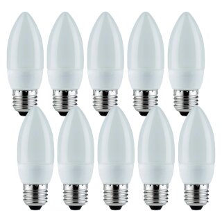 10 x Paulmann Energiesparlampe ESL Kerze 7W E27 matt...