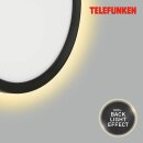 Telefunken LED Außenleuchte Wandlampe Schwarz Ø28cm 15W 2000lm neutralweiß 4000K Backlight