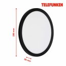 Telefunken LED Außenleuchte Wandlampe Schwarz Ø28cm 15W 2000lm neutralweiß 4000K Backlight