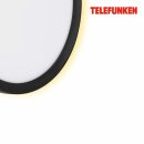 Telefunken LED Außenleuchte Wandlampe Schwarz Ø28cm 15W 2000lm neutralweiß 4000K Backlight