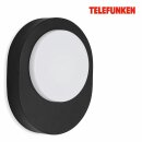 Telefunken LED Außenleuchte Wandlampe Schwarz 8W 800lm Neutralweiß 4000k