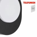 Telefunken LED Außenleuchte Wandlampe Schwarz 8W 800lm Neutralweiß 4000k