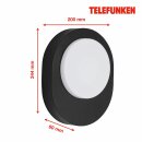 Telefunken LED Außenleuchte Wandlampe Schwarz 8W 800lm Neutralweiß 4000k