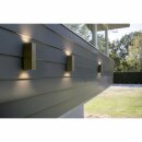 Lutec LED Außenleuchte Wandlampe Luca Edelstahl IP44 2 x 5,5W 750lm Warmweiß 3000K Up&Down