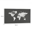 Wofi LED Wandleuchte Linda 60x30cm Grau Weltkarte 26W 1700lm warmweiß 3000K
