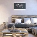 Wofi LED Wandleuchte Linda 60x30cm Grau Weltkarte 26W 1700lm warmweiß 3000K