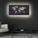 Wofi LED Wandleuchte Linda 60x30cm Grau Weltkarte 26W 1700lm warmweiß 3000K