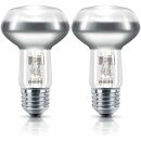 2 x Philips Eco Halogen Reflektor R63 28W = 40W E27 matt Glühbirne Glühlampe EcoClassic