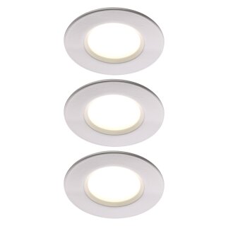 3 x Nordlux LED Einbauleuchte Clarkson Weiß Ø8,5cm IP65 4,8W 345lm warmweiß 2700K