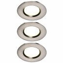 3 x Nordlux LED Einbauleuchte Clarkson Stahl gebürstet Ø8,5cm IP65 4,8W 345lm Neutralweiß 4000K