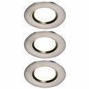 3 x Nordlux LED Einbauleuchte Clarkson Stahl gebürstet Ø8,5cm IP65 4,8W 345lm Neutralweiß 4000K