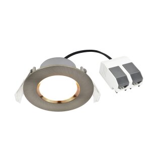 Nordlux LED Einbauleuchte Siege Nickel matt rund Ø8,5cm IP65 4,7W 345lm warmweiß 3000K