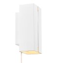 Nordlux LED Wandleuchte Curtiz Weiß 2 x 4,5W 830lm warmweiß 2700K mit Schalter 3-Stufen-Dimmbar Up/Down