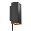 Nordlux LED Wandleuchte Curtiz Schwarz 2 x 4,5W 830lm warmweiß 2700K mit Schalter 3-Stufen-Dimmbar Up/Down