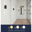 Nordlux LED Wandleuchte Mona Schwarz/Weiß 10W 800lm warmweiß 2700K 3-Stufen-Dimmbar mit Schalter