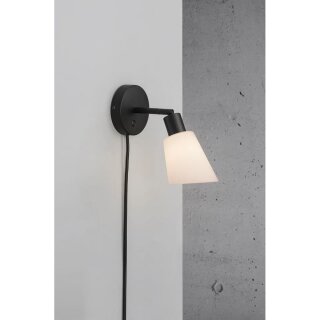 Nordlux Wandleuchte Molli Schwarz max. 25W E14 ohne Leuchtmittel mit Schalter verstellbar