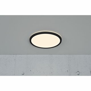 Nordlux LED Wand- & Deckenleuchte Oja Schwarz Ø29cm 14,5W 1700lm Neutralweiß 4000K 3-Stufen-Dimmbar