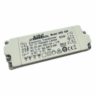 Netzteil NRE-60K elektronischer Halogen Trafo 20-60W 12V