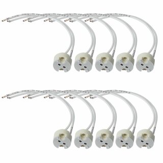 10 x Paulmann GU5,3/G4/G6,35 Fassung Keramik LED Halogen mit Kabel