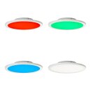 Brilliant LED Deckenaufbau Panel Abie Weiß rund Ø40cm 24W 2400lm RGBW 2700K-6500K Dimmbar mit Fernbedienung
