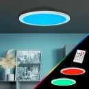 Brilliant LED Deckenaufbau Panel Abie Weiß rund Ø40cm 24W 2400lm RGBW 2700K-6500K Dimmbar mit Fernbedienung