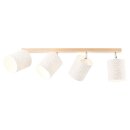 Brilliant Deckenleuchte Spotbalken Galance Holz/Weiß max. 4 x 40W E27 ohne Leuchtmittel schwenkbar