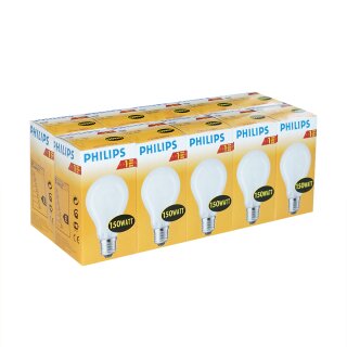 10 x Philips Glühbirne 150W E27 MATT Glühlampe 150 Watt...