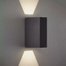 Brilliant LED Außenleuchte Wandlampe Tynan Dunkelgrau IP54 2x 3W 444lm warmweiß 3000K Up & Down
