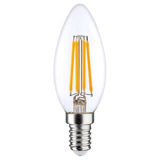 LightMe LED Filament Leuchtmittel Kerze 6,5W = 60W E14 klar 810lm warmweiß 2700K 320°