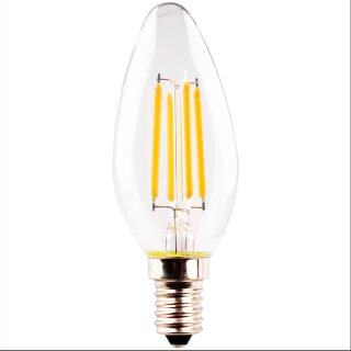 Casaya LED Filament Kerze 5W = 40W E14 klar 470lm warmweiß 2700K 3-Stufen dimmbar