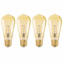 4 x Osram LED Vintage 1906 Edison 2,8W = 21W E27 Gold...