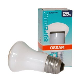 Osram Krypton Glühbirne Pilzform Ø50mm 25W E27 Superlux Super E SIL Glühlampe 25 Watt warmweiß dimmbar