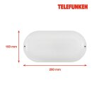 Telefunken LED Außen Wandlampe & Deckenleuchte Weiß 20cm IP44 15W 1550lm neutralweiß 4000K