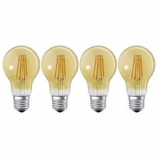 4 x Ledvance LED Smart+ Filament A60 Birne 6W = 52W E27 Gold 680lm extra warmweiß 2400K Dimmbar App Google Alexa ZigBee