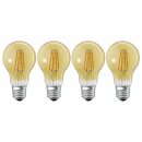 4 x Ledvance LED Smart+ Filament A60 Birne 6W = 52W E27 Gold 680lm extra warmweiß 2400K Dimmbar App Google Alexa ZigBee