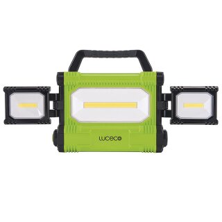 Luceco LED Fluter Schwarz IP44 50W 5000lm Kaltweiß 6500K Tageslichtweiß schwenkbar mit 2m Kabel