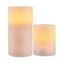 2 x LED Wachskerzen Cosy Lilac Flieder warmweiß für 3 x AAA Batterie mit Schalter