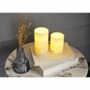 2 x LED Wachskerzen Cosy Marble Marmor warmweiß für 3 x AAA Batterie mit Schalter