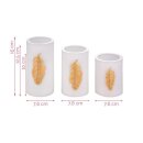 3 x LED Wachskerzen Golden Feather Weiß/Gold warmweiß für 3 x AAA Batterie mit Schalter