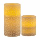 2 x LED Wachskerzen Cosy Ornament Weiß/Grau...