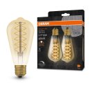 2 x Osram LED Filament ST64 Edison 4,8W = 37W E27 Gold...