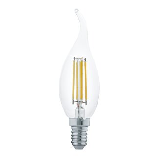 Eglo LED Filament Windstoßkerze 4W = 32W E14 klar 350lm warmweiß 2700K