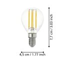 Eglo LED Filament Tropfenform P45 7W = 60W E14 klar 806lm warmweiß 2700K